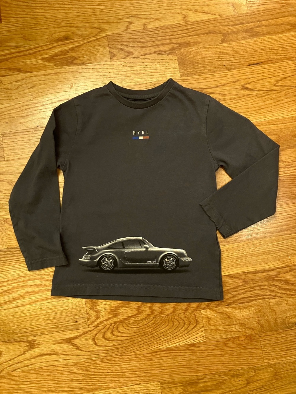 Mayoral Charcoal Gray Long-Sleeve Tee with Car Graphic